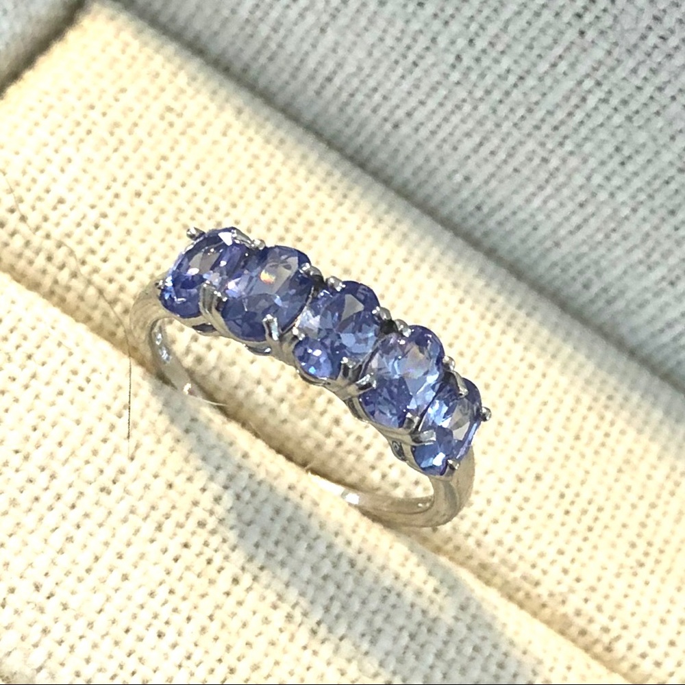 COPY - NEW Tanzanite 5-Stone Eternity Band Ring